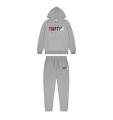 Trapstar Chenille Decoded Hoodie Tracksuit Grey/Red