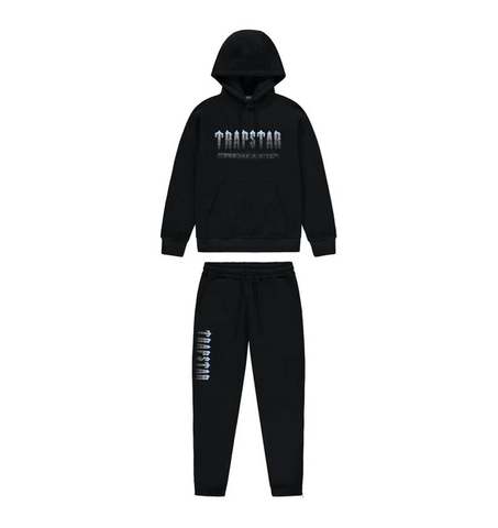 Trapstar Chenille Decoded 2.0 Hoodie Tracksuit Black/Ice Blue