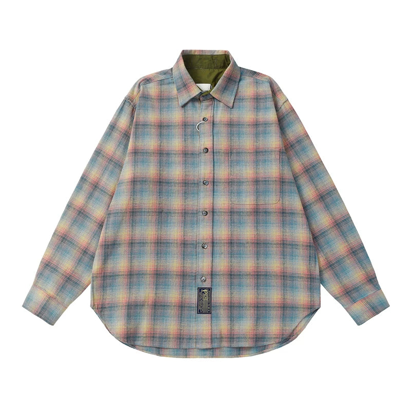 MM Magi Contrasting Checkered Long Sleeve Shirt