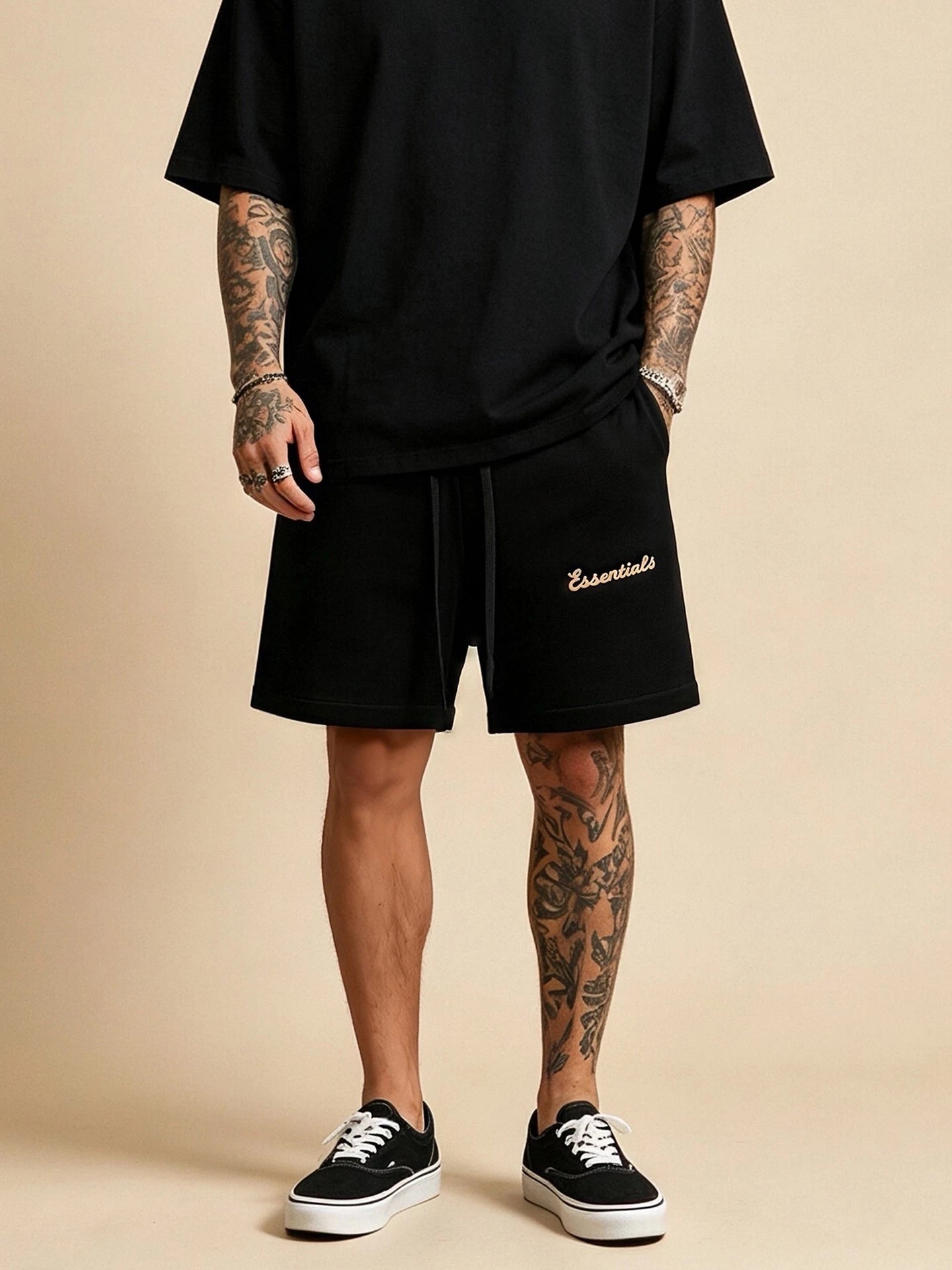 Fear of Go Minimalist Letter Embroidery Casual Shorts