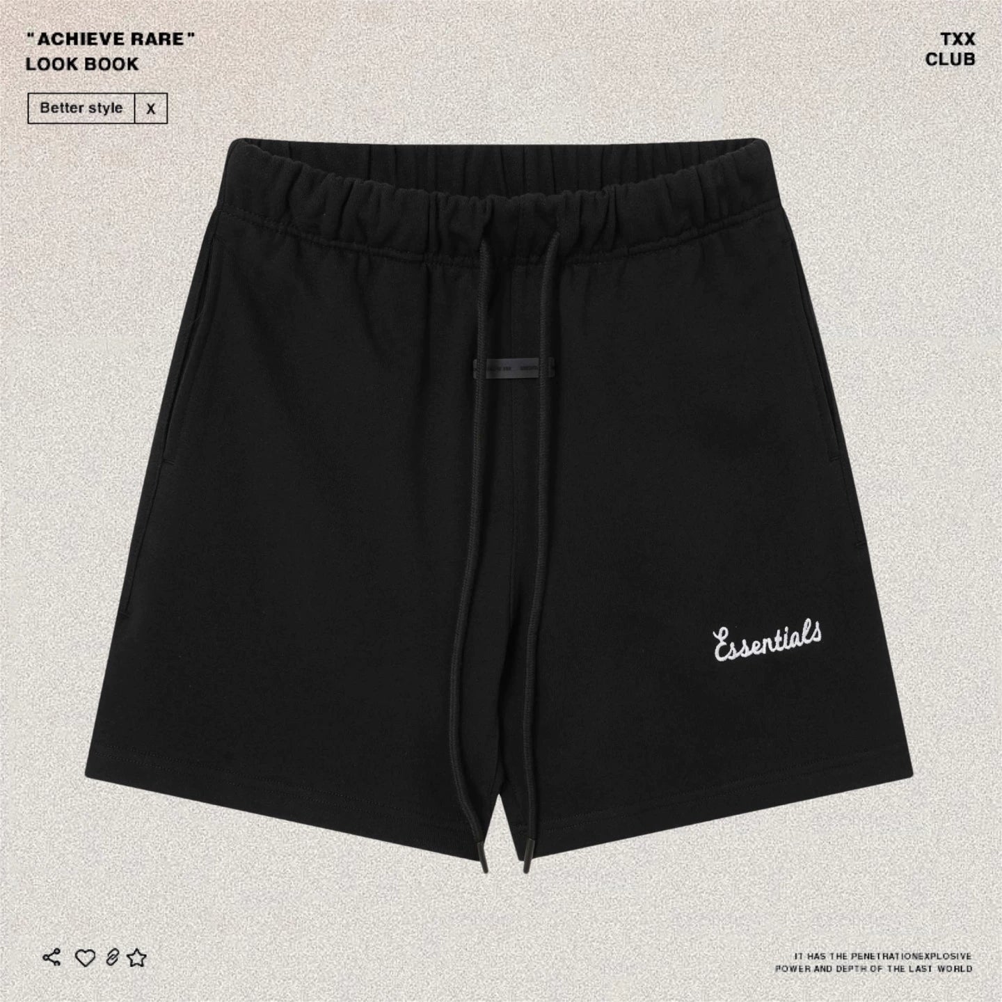 Fear of Go Minimalist Letter Embroidery Casual Shorts