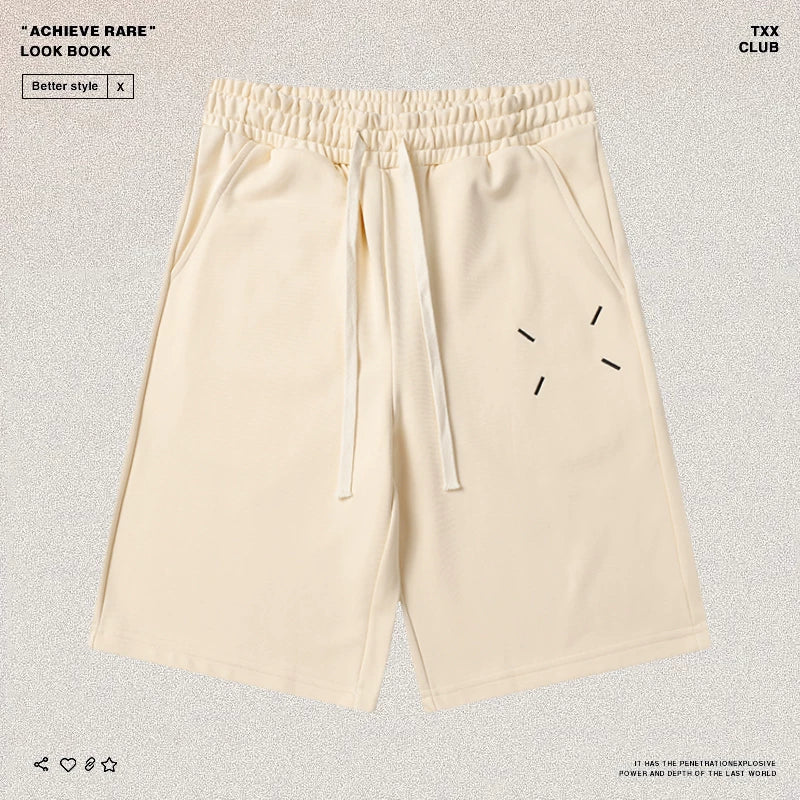 MM Maji Minimalist Digital Four Corner Embroidered Pentagram Pants High Street Trendy Brand Men's and Women's Loose Casual Drawstring Sports Shorts