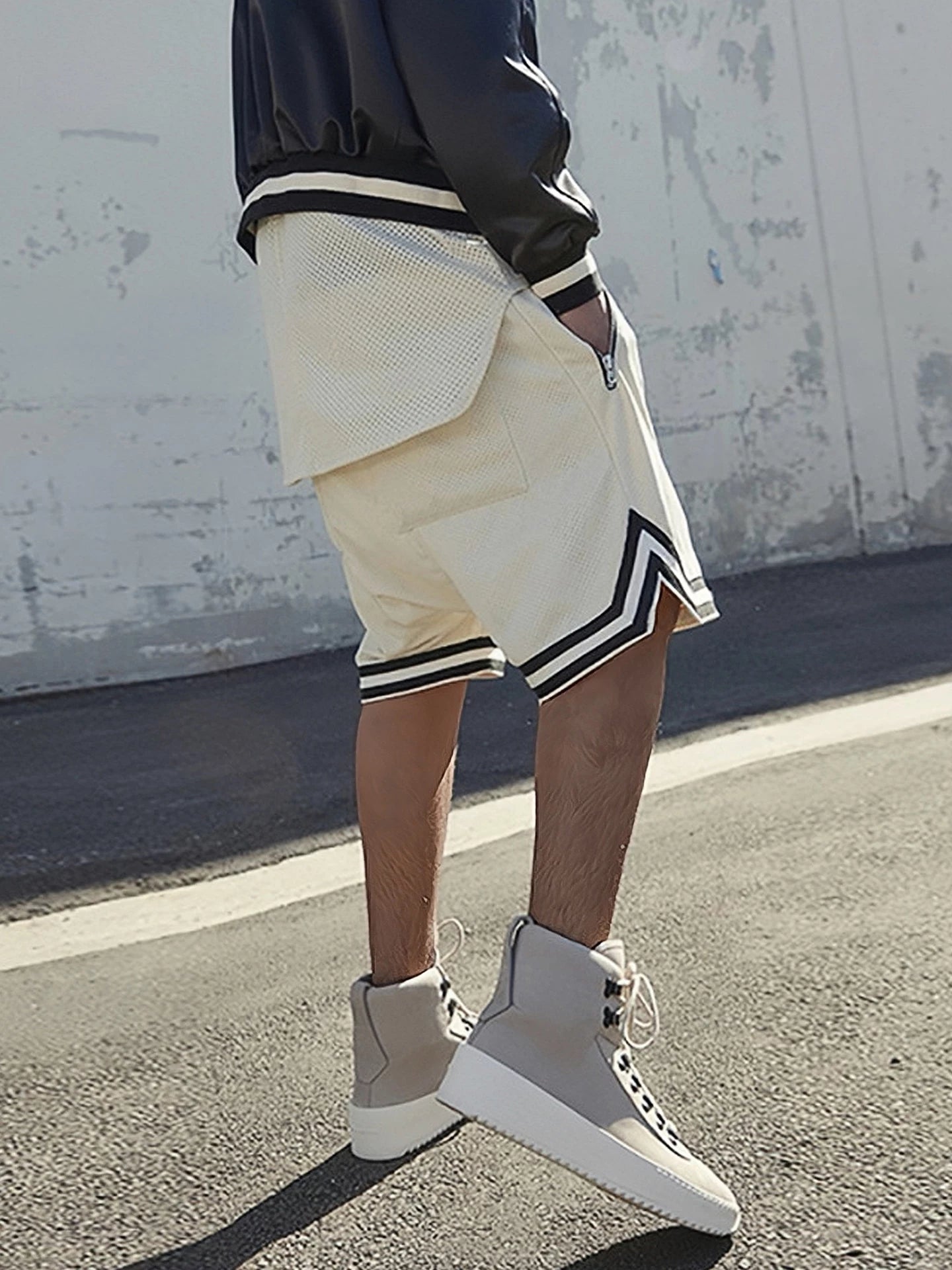 FEAR OF GOD FOG Season 5 Main Line Sports Basketball Pants High Street Loose Trendy Brand Mesh Five Point Shorts