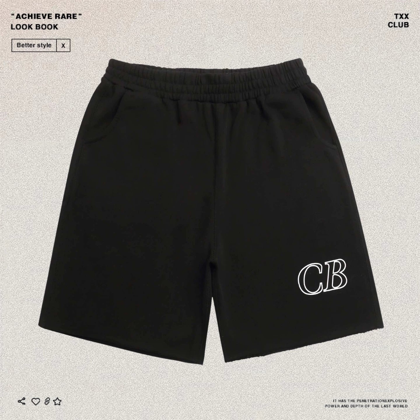 Cole Buxton minimalist letter printed five quarter pants American fashion brand men's and women's loose casual sports shorts