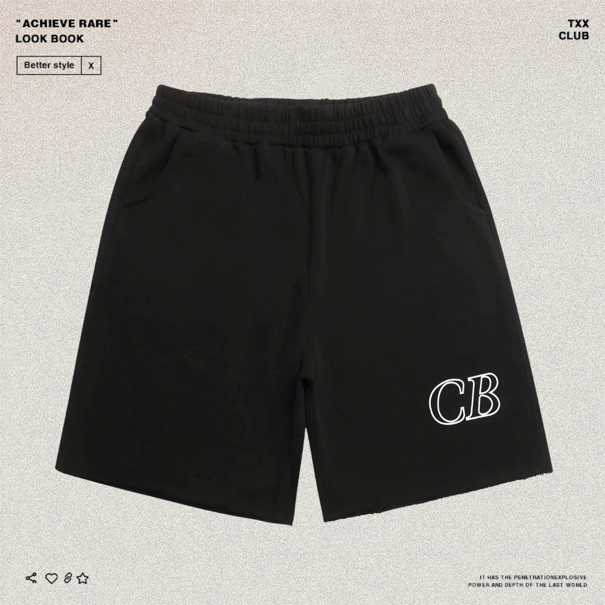 Cole Buxton minimalist letter printed five quarter pants American fashion brand men's and women's loose casual sports shorts
