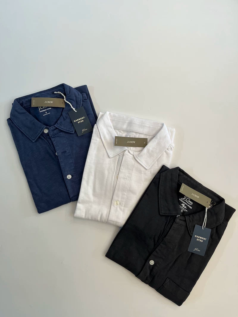 J.CREW Pure Cotton Solid-color Polo Shirt