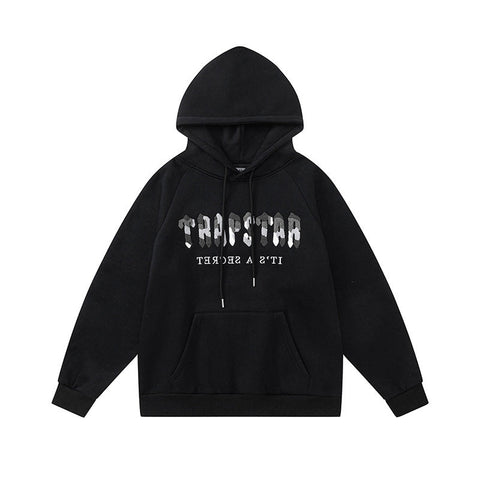Trapstar Chenille Camo Decoded Hooded Anniversary Tracksuit Black