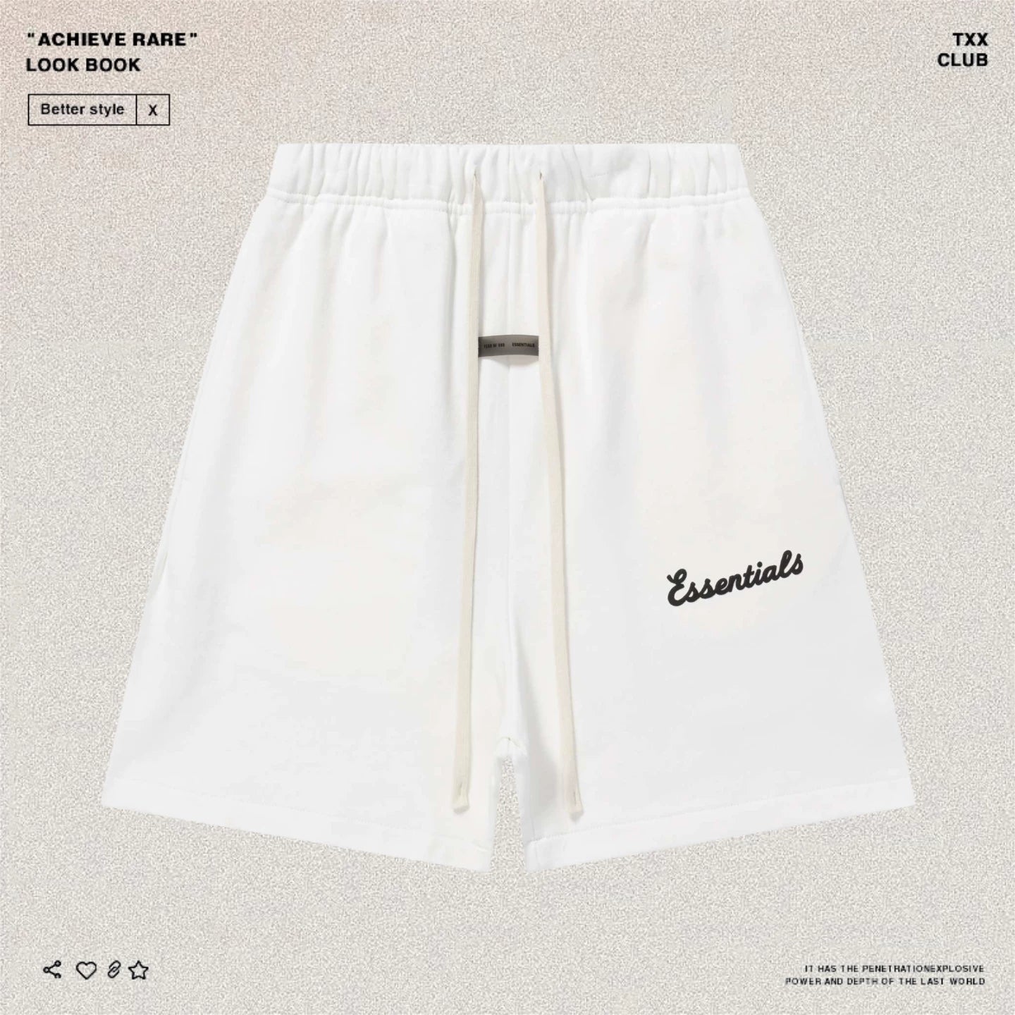 Fear of Go Minimalist Letter Embroidery Casual Shorts