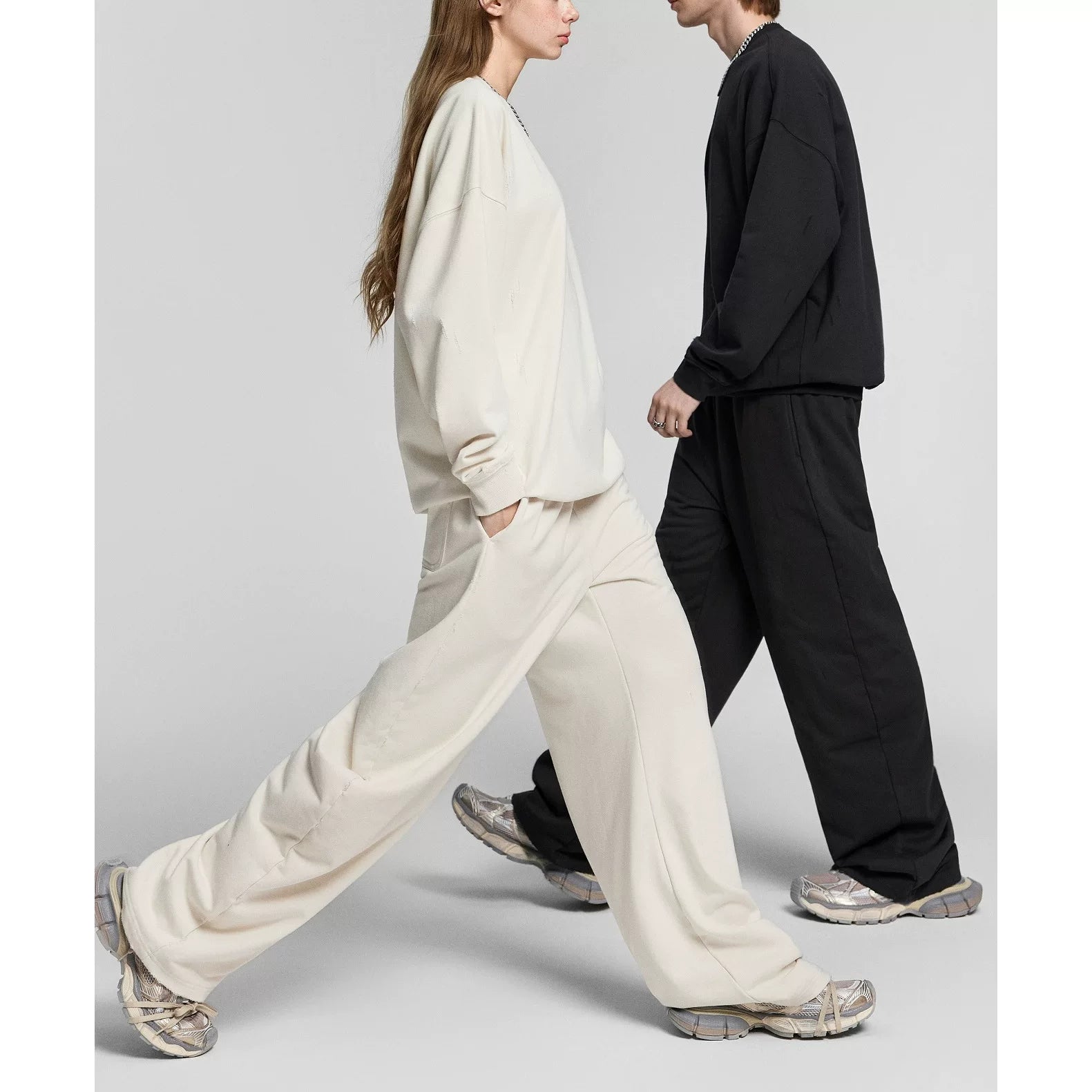 KANYE straight-leg loose casual drawstring pants