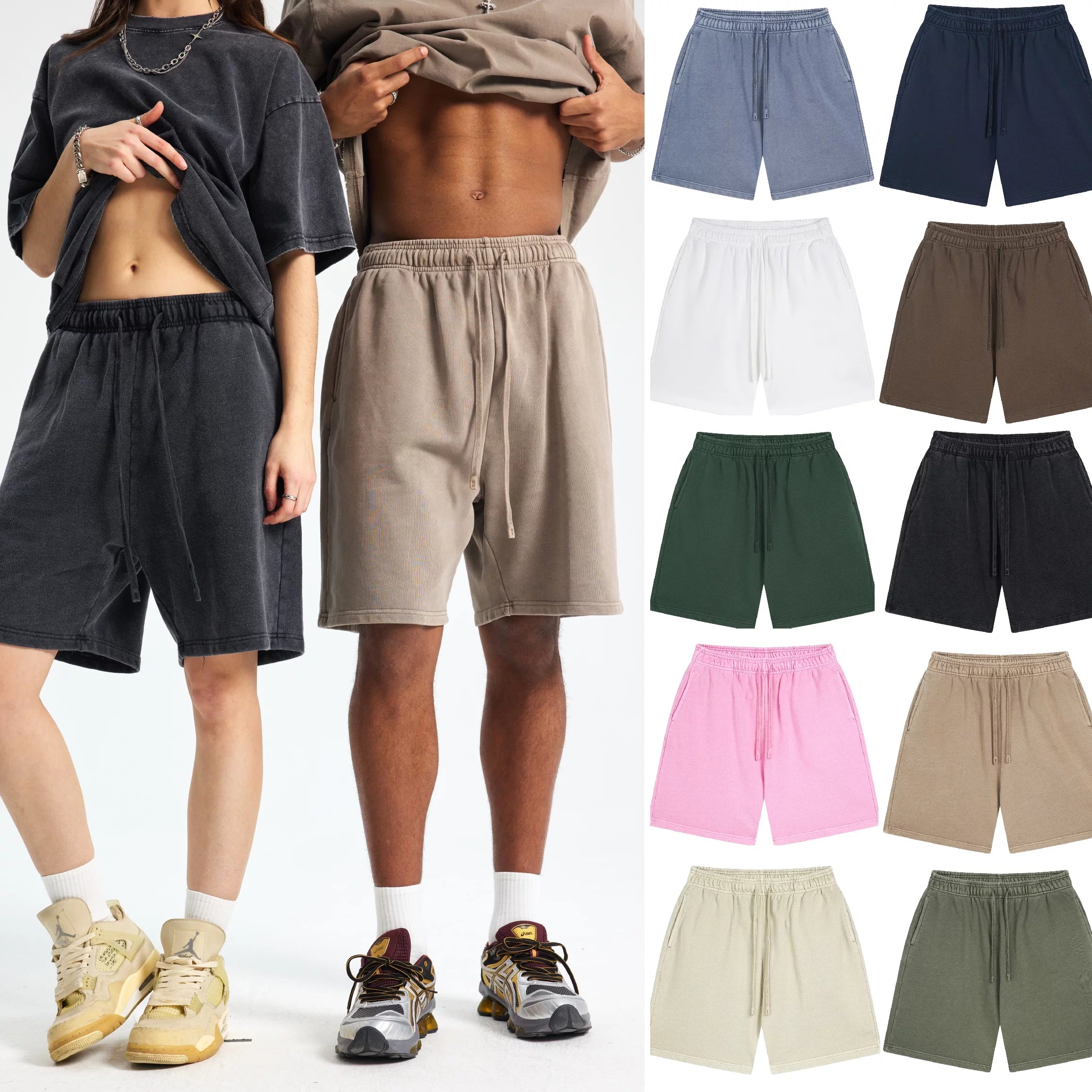 KANYE Washed Hip-Hop Sportswear Shorts