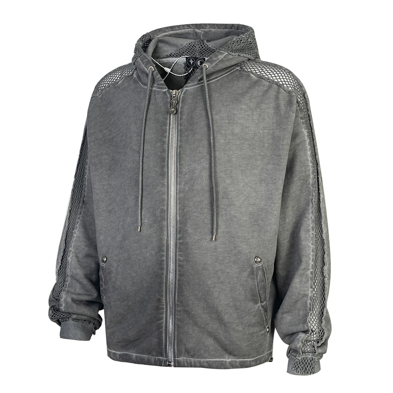 Thug Club Hollowed-out Patchwork Hoodie