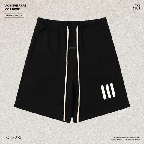 FEAR OF GOD American High Street Sports Pentagram Trendy Brand FOG Retro Three Vertical Men's and Women's Loose Casual Shorts