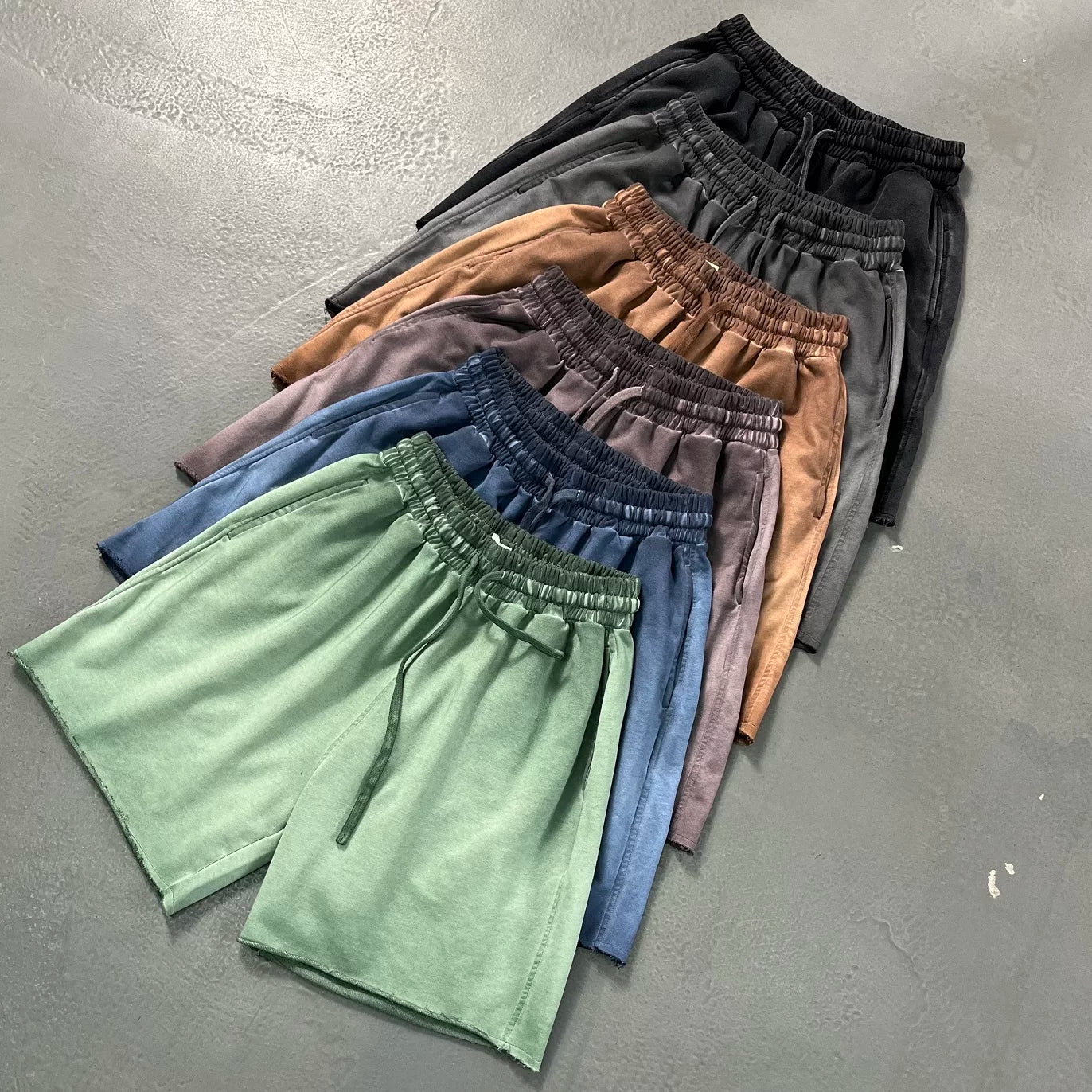 KANYE's loose, washed and distressed shorts