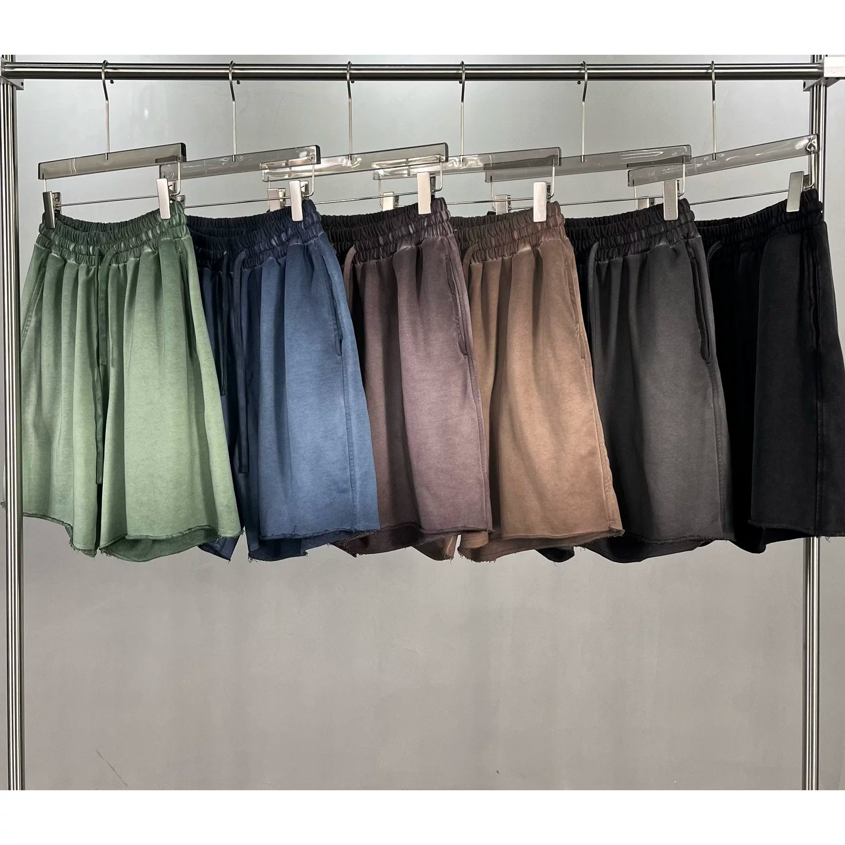 KANYE's loose, washed and distressed shorts