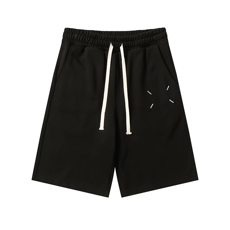 MM Maji Minimalist Digital Four Corner Embroidered Pentagram Pants High Street Trendy Brand Men's and Women's Loose Casual Drawstring Sports Shorts