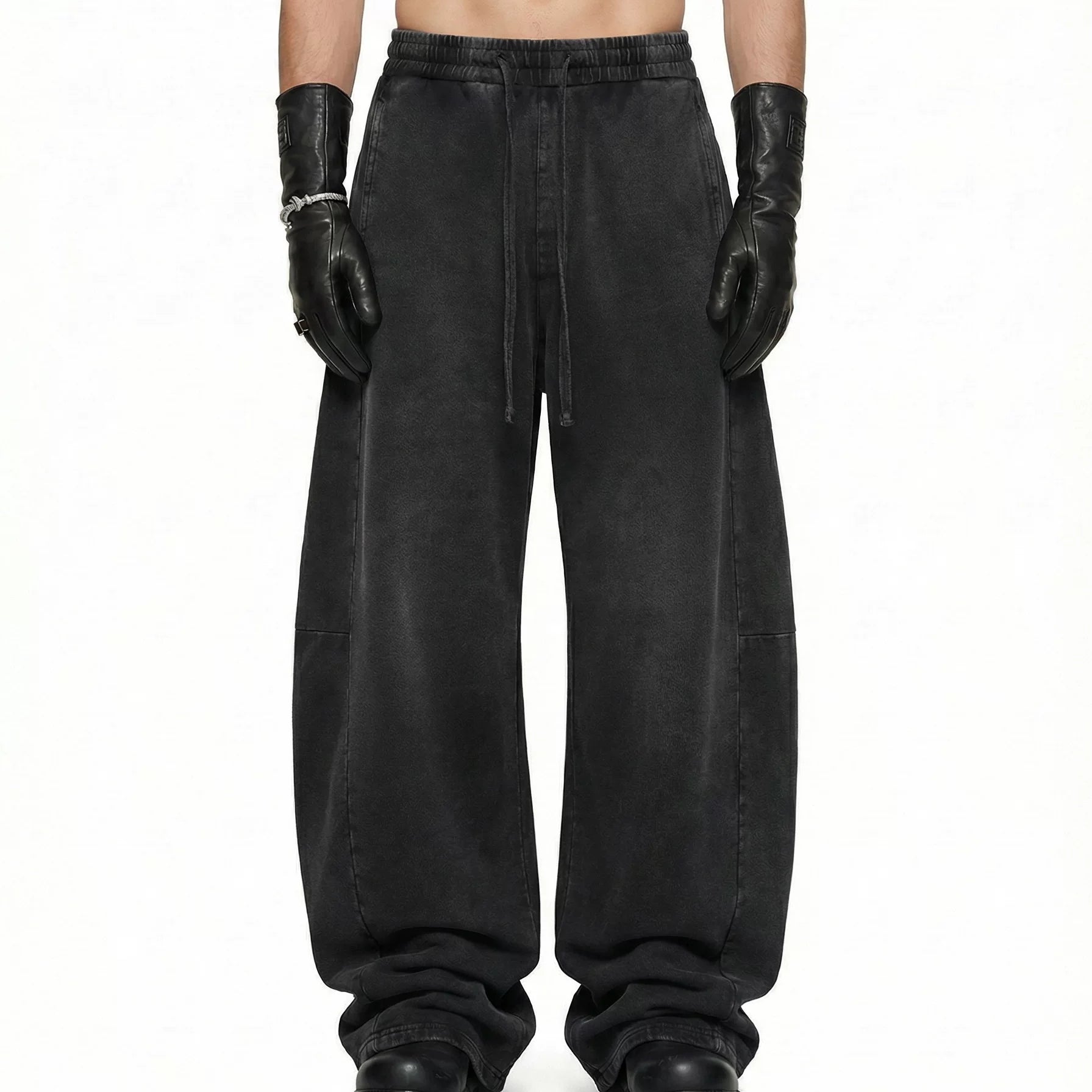 Kanye stretch water-washed curved-cut jogger pants