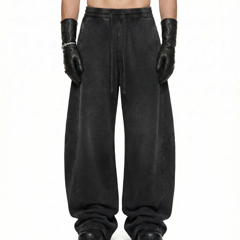 Kanye stretch water-washed curved-cut jogger pants