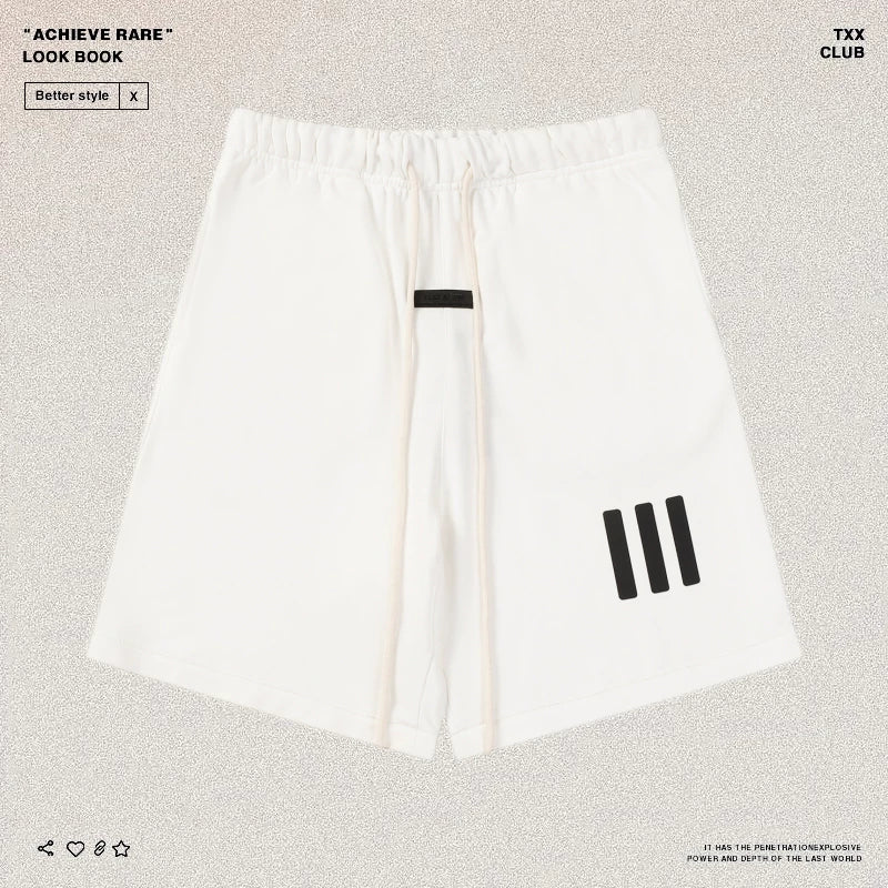 FEAR OF GOD American High Street Sports Pentagram Trendy Brand FOG Retro Three Vertical Men's and Women's Loose Casual Shorts
