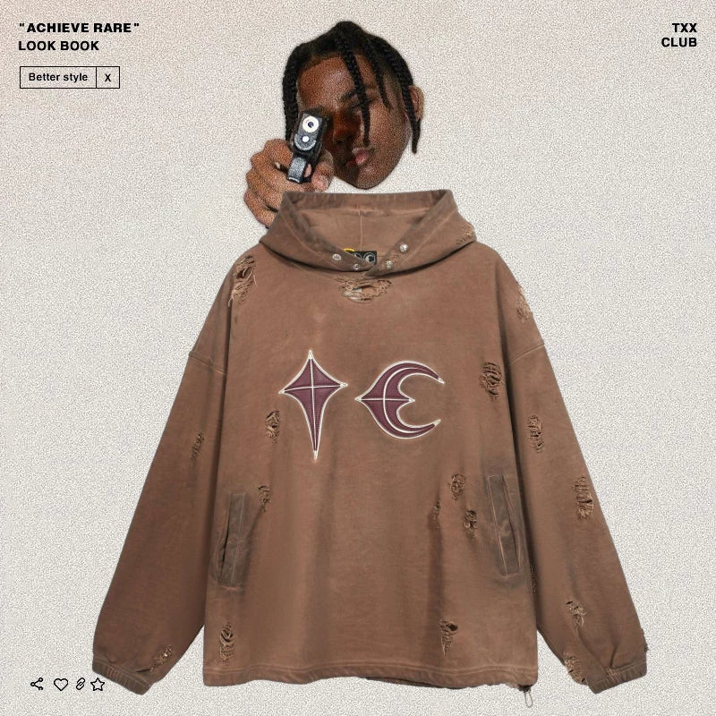 Thug Club Stained Wrinkled Vintage Hoodie