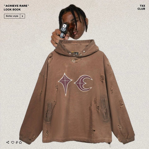 Thug Club Stained Wrinkled Vintage Hoodie
