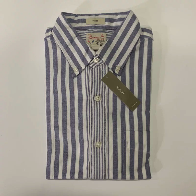 J.CREW Pure Cotton Oxford Blouse with Stripes Shirt