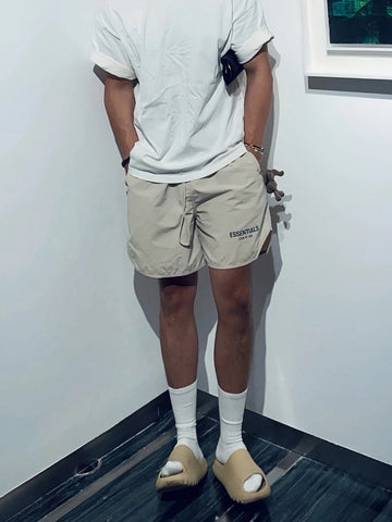 FEAR OF GOD American High Street ESSENTIALS Reflective Letter Men's and Women's Loose Nylon Quick drying Shorts Trendy
