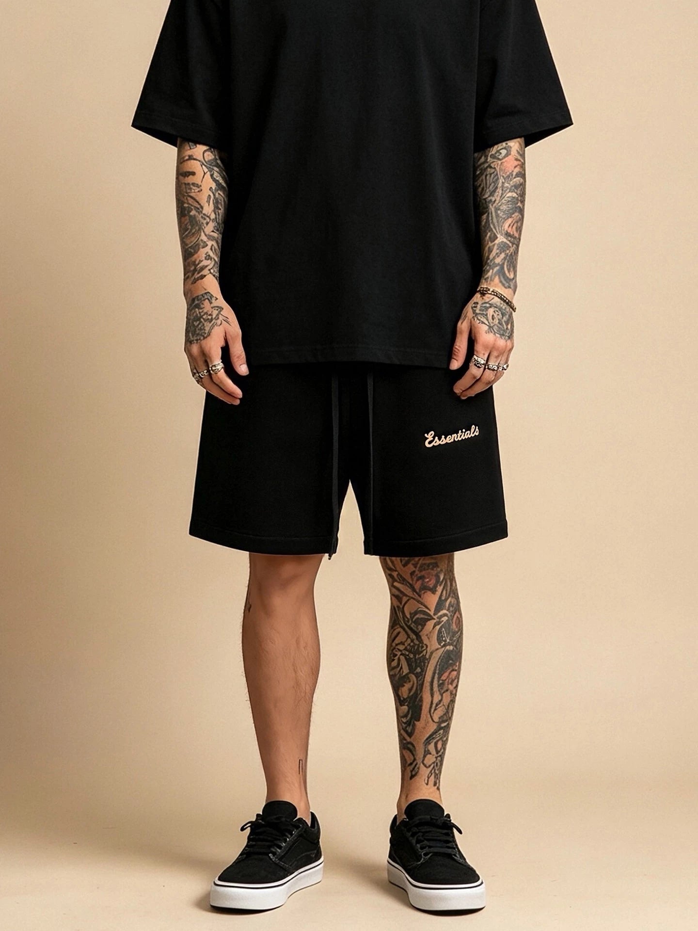 Fear of Go Minimalist Letter Embroidery Casual Shorts