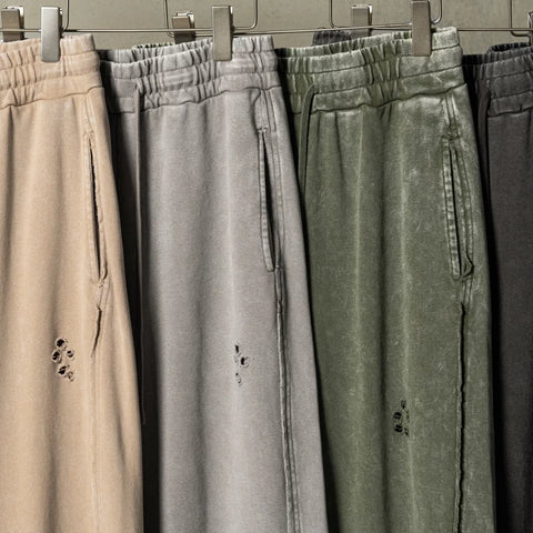 KANYE stretchable distressed loose jogger pants