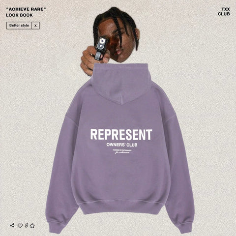 REPRESENT Simple Letter Print Hoodie