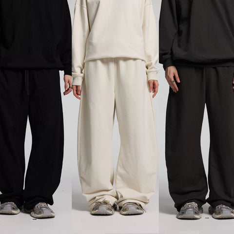 KANYE straight-leg loose casual drawstring pants