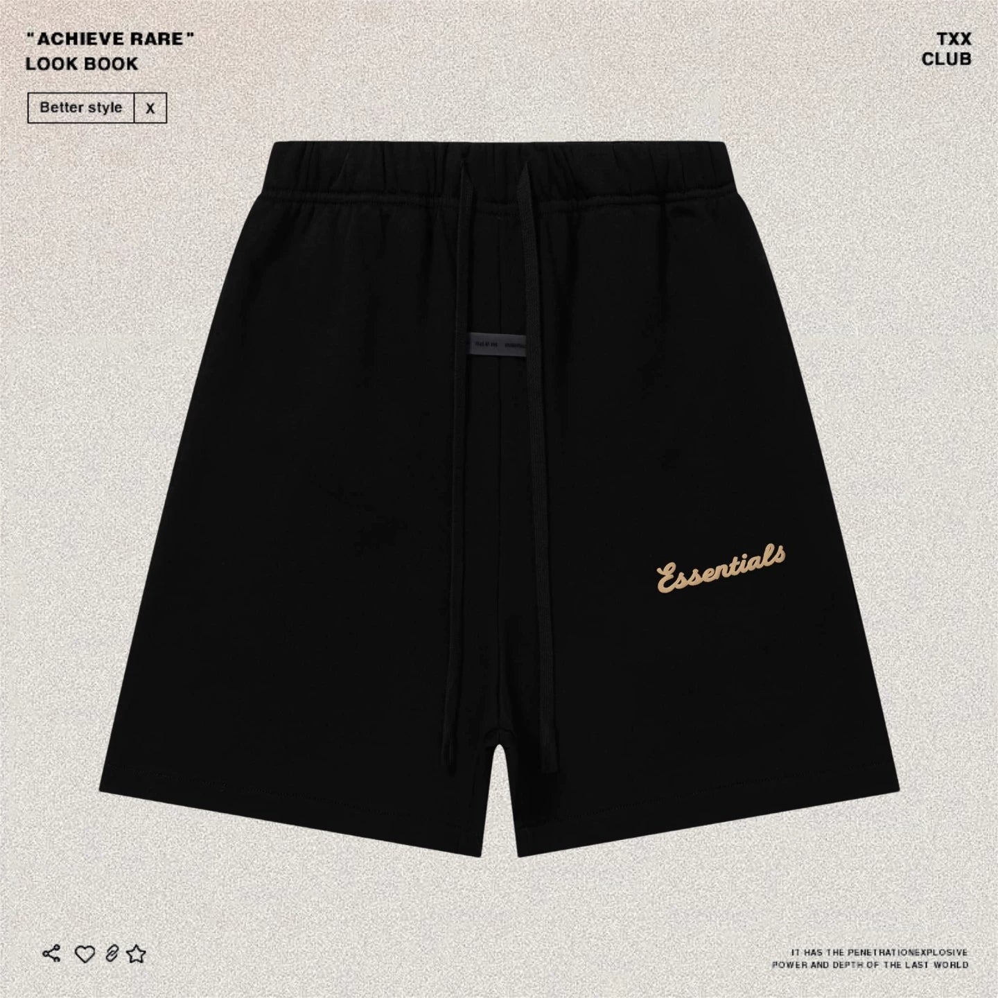 Fear of Go Minimalist Letter Embroidery Casual Shorts