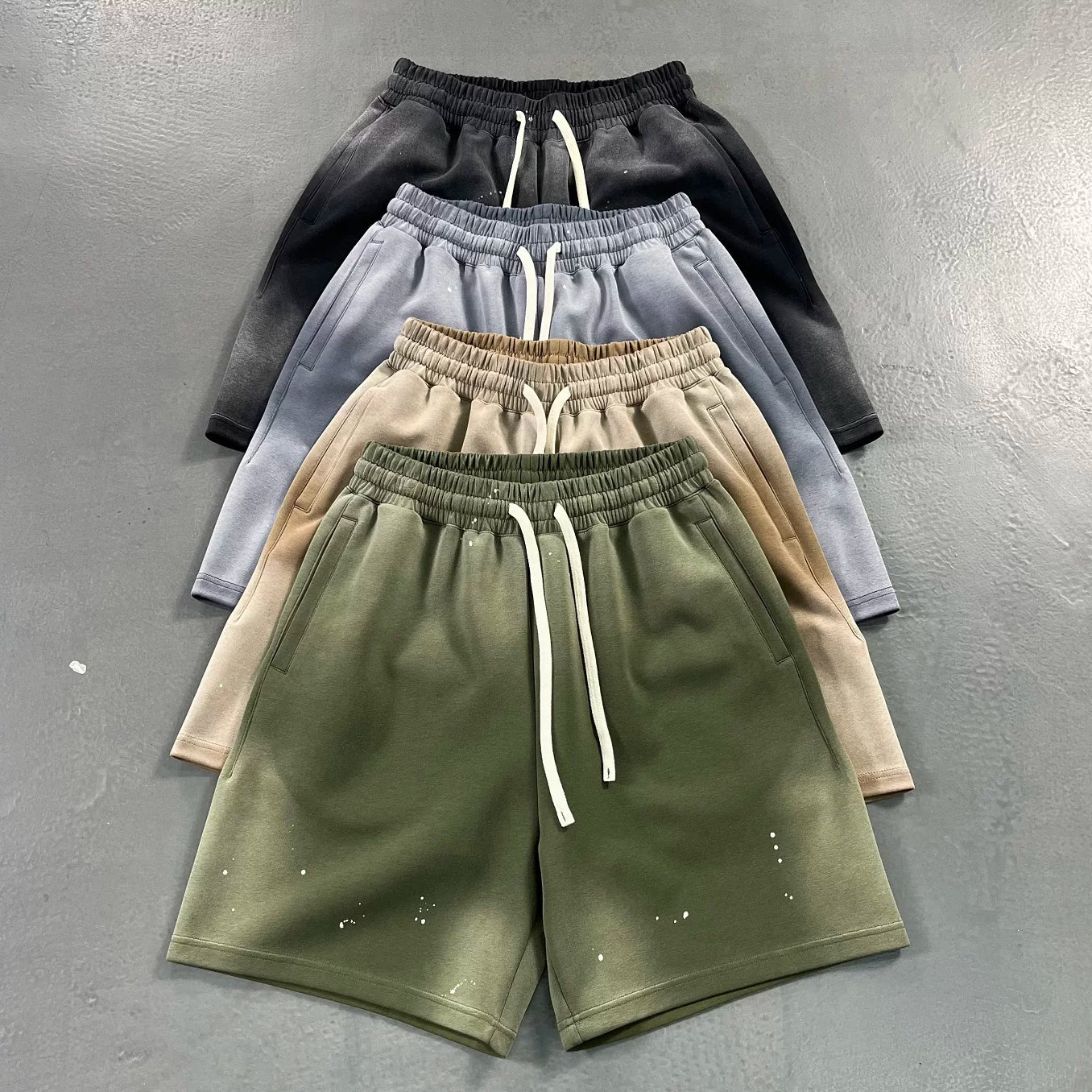KANYE washed and distressed casual shorts