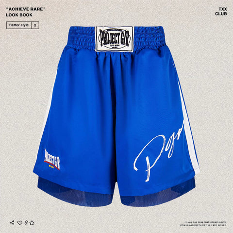 Grailz Project G/R American High Street Embroidery Fake Two Men's and Women's Loose Hip Hop Boxing Shorts
