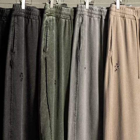 KANYE stretchable distressed loose jogger pants