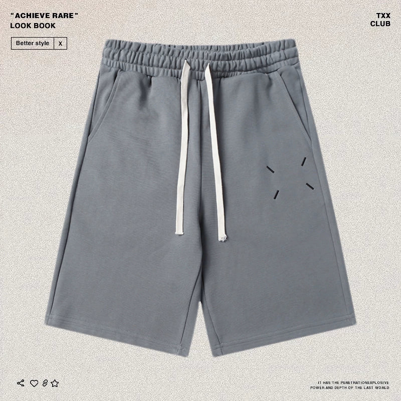 MM Maji Minimalist Digital Four Corner Embroidered Pentagram Pants High Street Trendy Brand Men's and Women's Loose Casual Drawstring Sports Shorts