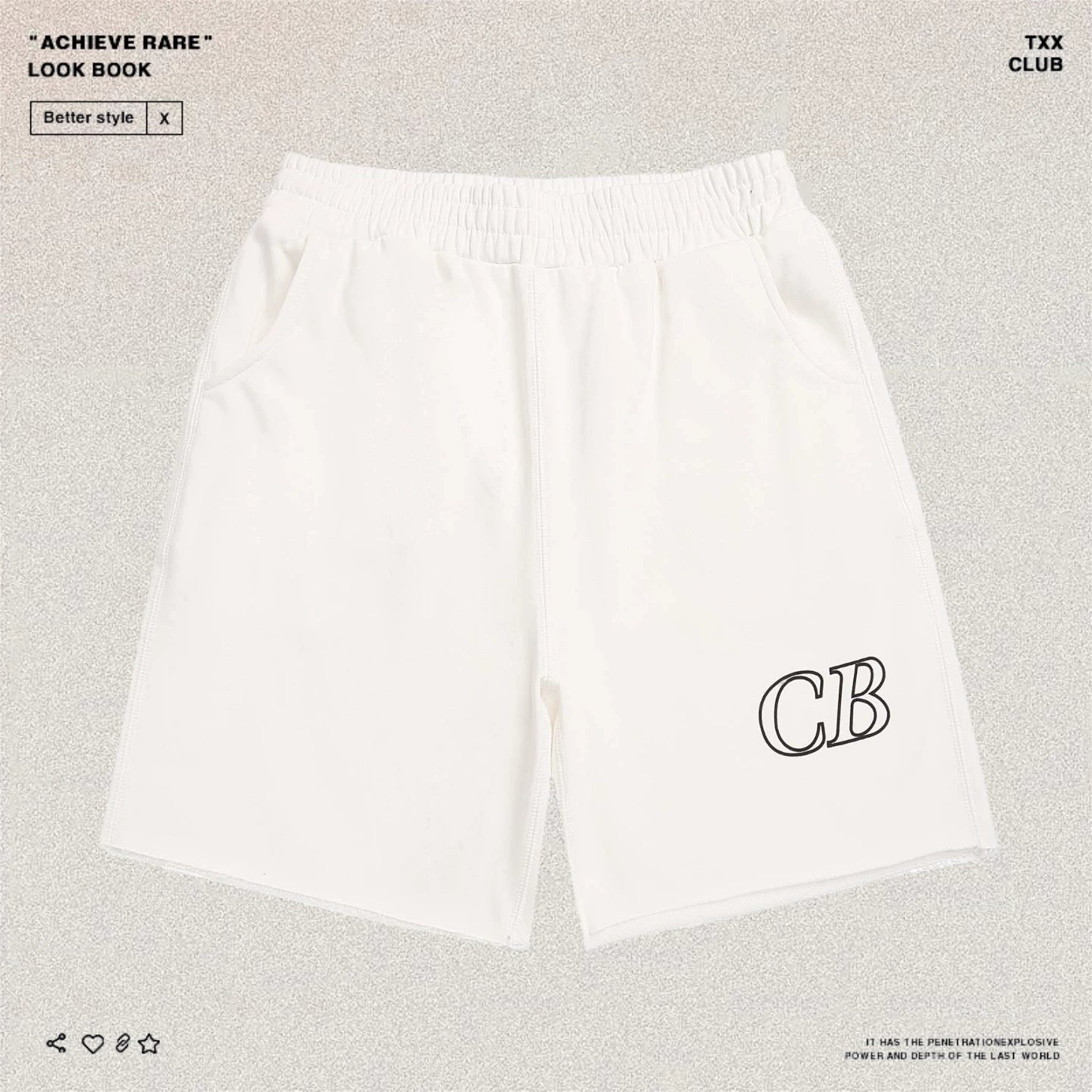 Cole Buxton minimalist letter printed five quarter pants American fashion brand men's and women's loose casual sports shorts