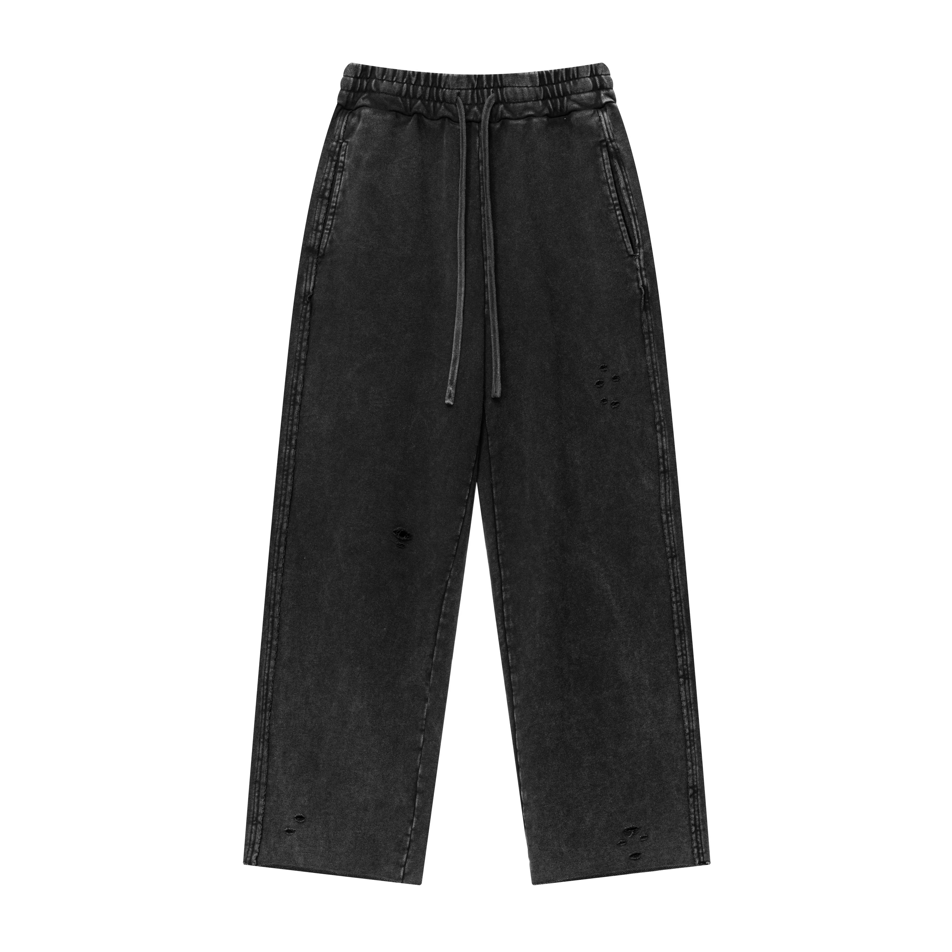 KANYE stretchable distressed loose jogger pants