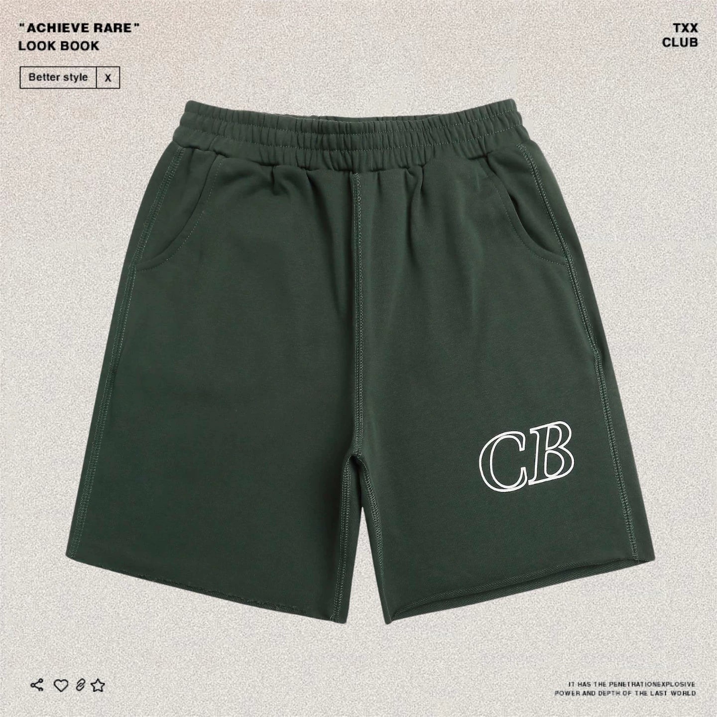 Cole Buxton minimalist letter printed five quarter pants American fashion brand men's and women's loose casual sports shorts