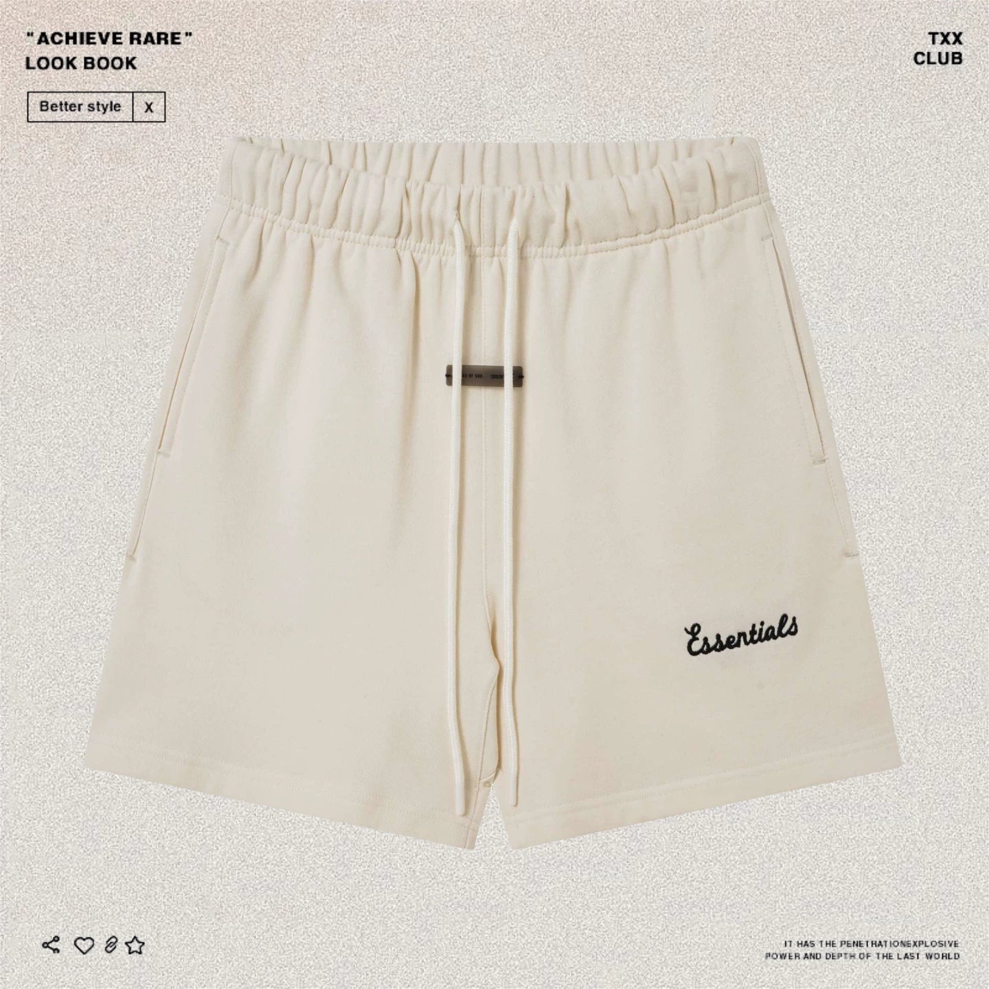 Fear of Go Minimalist Letter Embroidery Casual Shorts