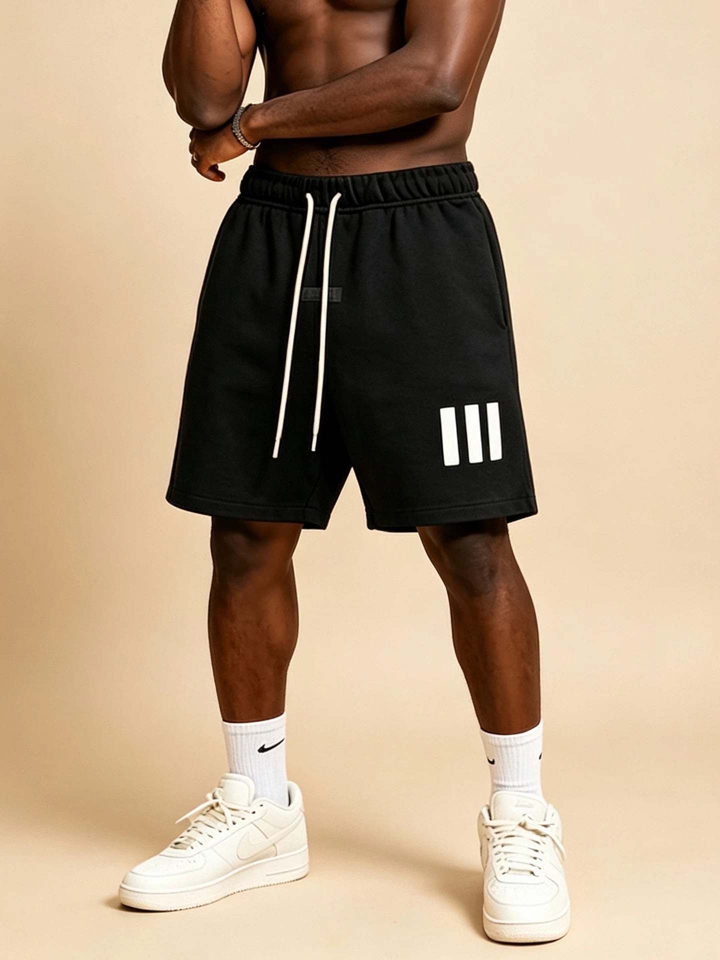 FEAR OF GOD American High Street Sports Pentagram Trendy Brand FOG Retro Three Vertical Men's and Women's Loose Casual Shorts