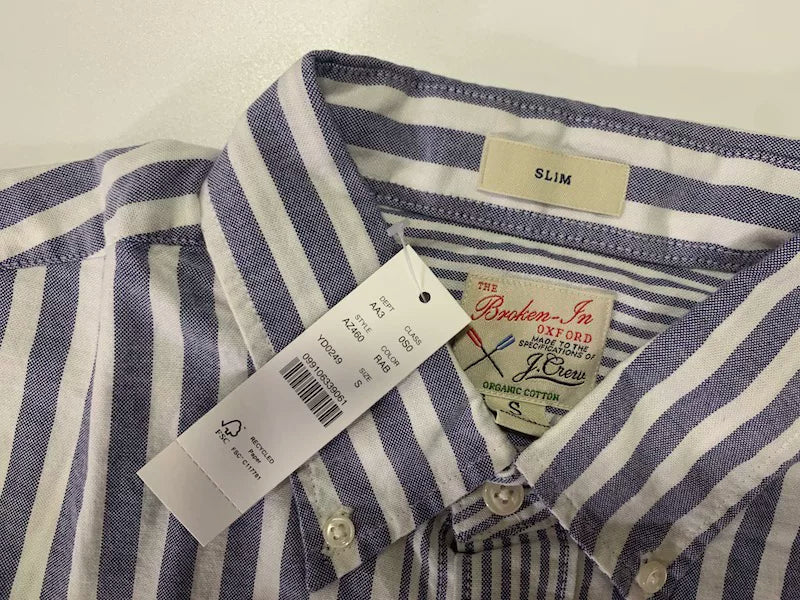 J.CREW Pure Cotton Oxford Blouse with Stripes Shirt