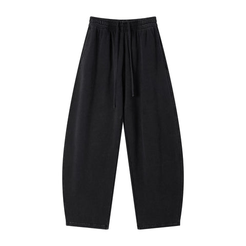 Kanye stretchy distressed washed curved-leg pants