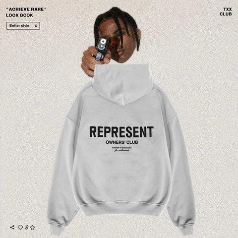 REPRESENT Simple Letter Print Hoodie