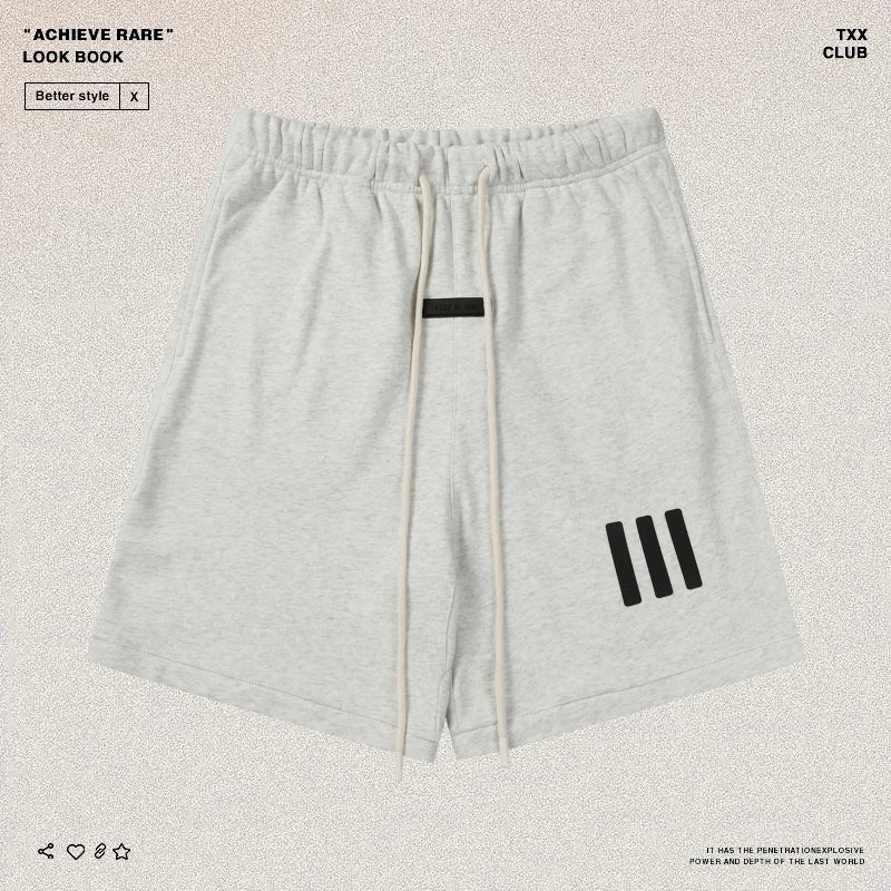 FEAR OF GOD American High Street Sports Pentagram Trendy Brand FOG Retro Three Vertical Men's and Women's Loose Casual Shorts