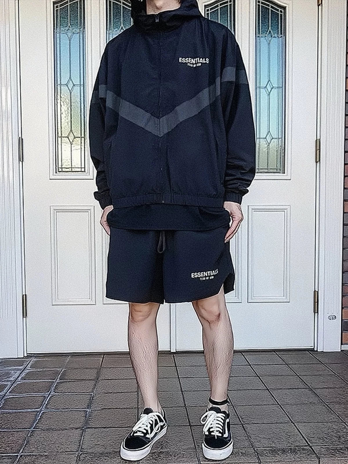 FEAR OF GOD American High Street ESSENTIALS Reflective Letter Men's and Women's Loose Nylon Quick drying Shorts Trendy