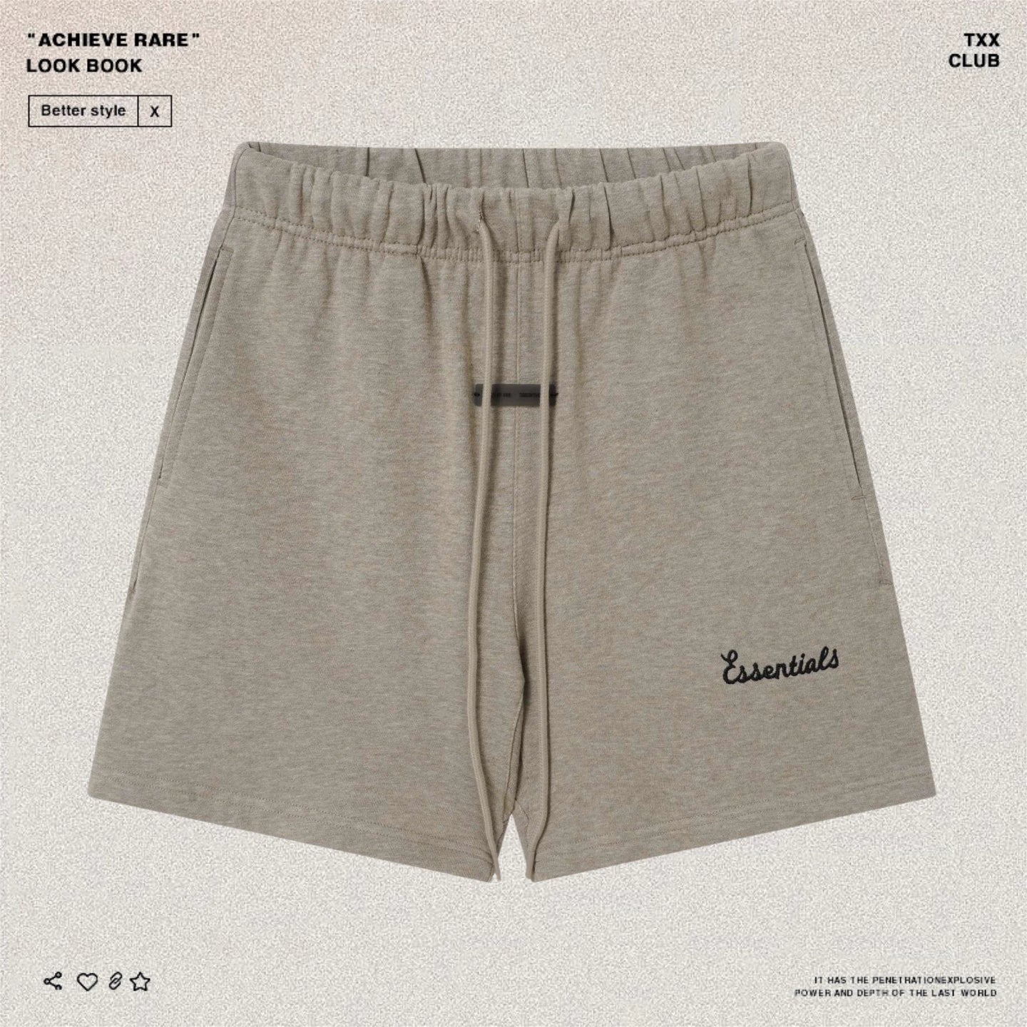 Fear of Go Minimalist Letter Embroidery Casual Shorts