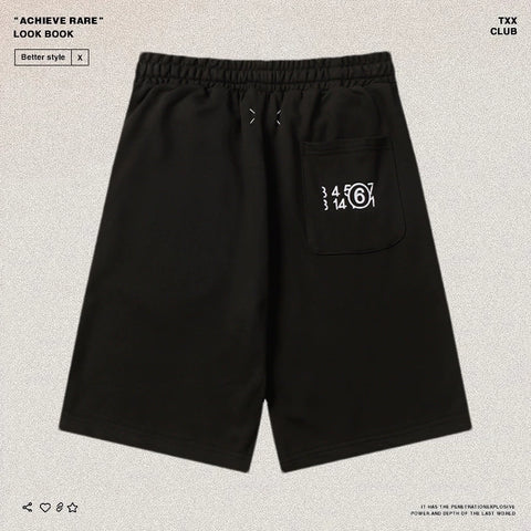 MM Maji Minimalist Digital Four Corner Embroidered Pentagram Pants High Street Trendy Brand Men's and Women's Loose Casual Drawstring Sports Shorts