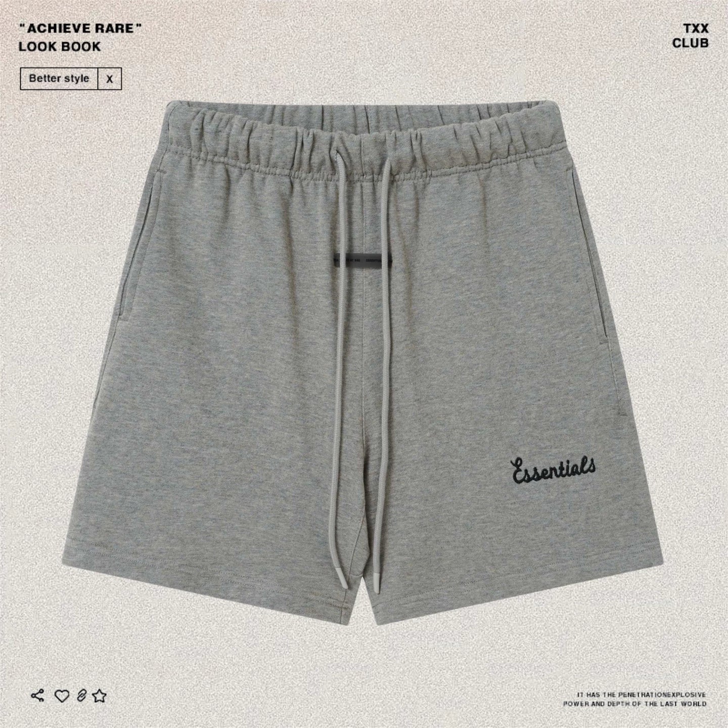 Fear of Go Minimalist Letter Embroidery Casual Shorts