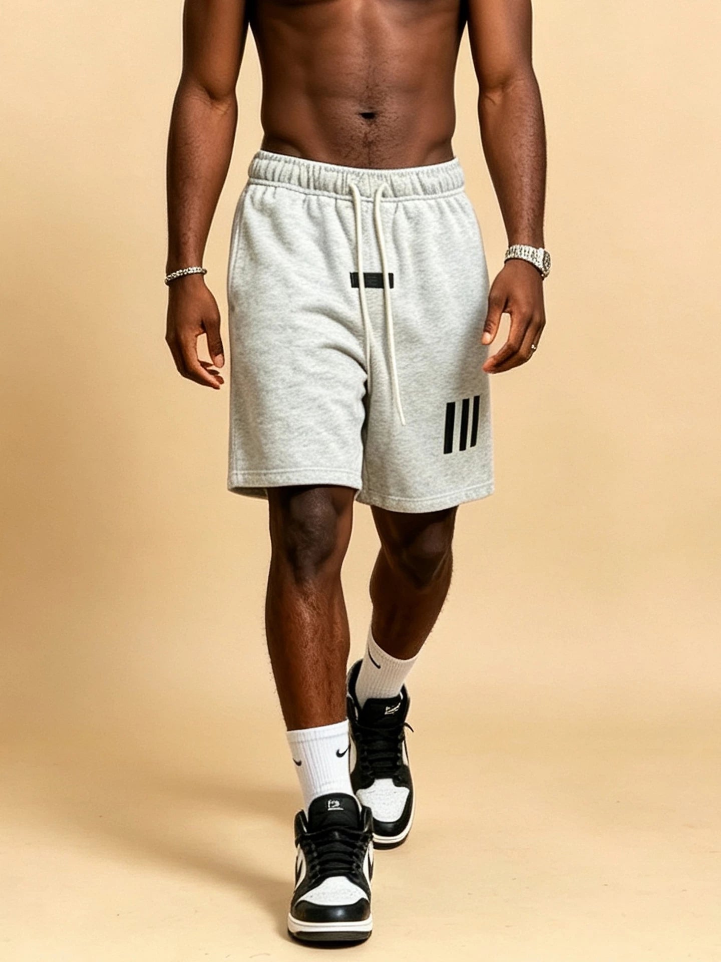 FEAR OF GOD American High Street Sports Pentagram Trendy Brand FOG Retro Three Vertical Men's and Women's Loose Casual Shorts