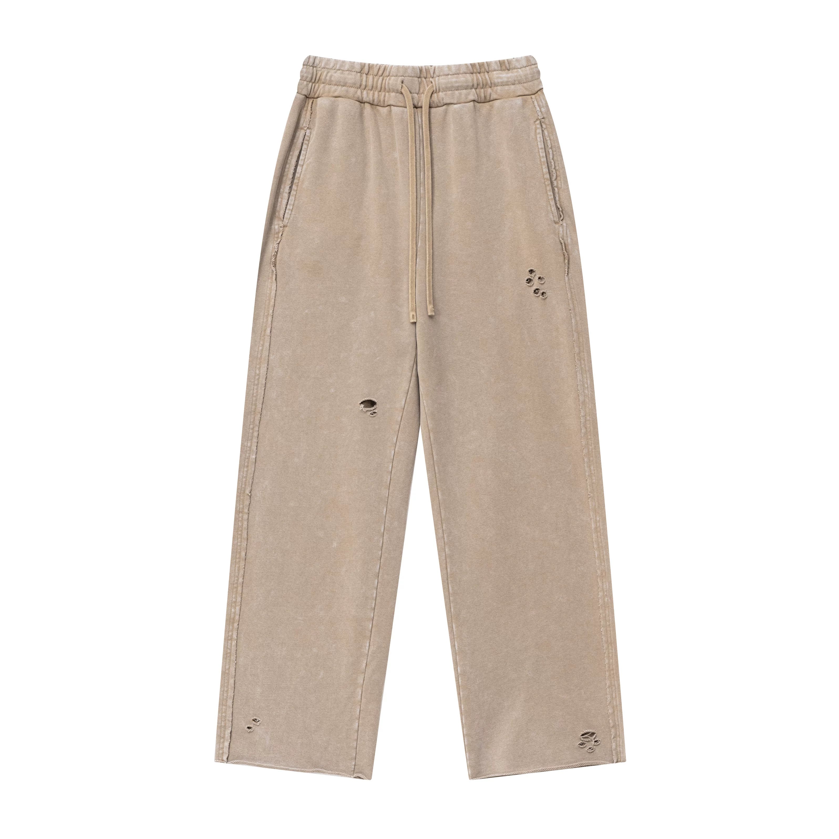 KANYE stretchable distressed loose jogger pants